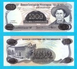 Nicaragua (p#150) 500 000 Cordobas 1987 UNC 'Generalul Sandino' serie: G 163825449; Supratipar pe 1000 Cordobas; (ROG CITITI DETALIILE!)