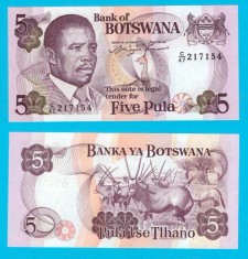 Botswana (p#11) 5 Pula 1992 UNC &#039;Ketumile Masire&#039; serie: C/47 217154