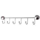 Cumpara ieftin Cuier din metal pentru baie, argintiu, cu 6 agatatori, 455 mm