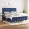 vidaXL Pat continental cu saltea, albastru, 160x200cm, material textil 3137331