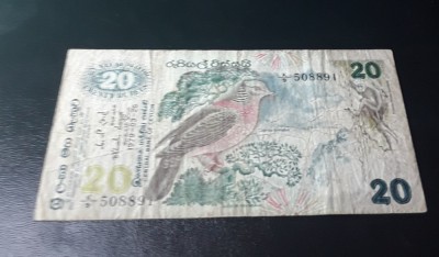 Bancnota 20 rupees 1979 din Ceylon foto