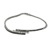 Bratara Tennis Black Diamonds din aur alb de 14 K, cu diamante negre de 1ct 10 diamante albe
