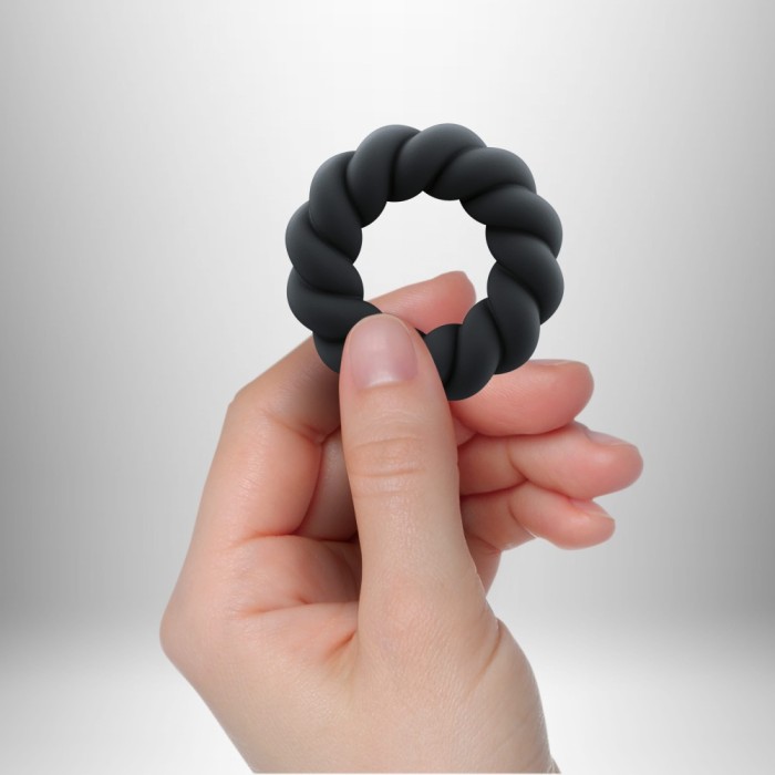 Inel Penis Twisted, Negru