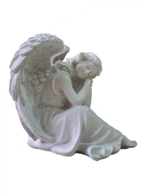 Statueta decorativa, Inger, Alb, 25 cm, DVAN0736-8P foto