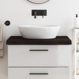 vidaXL Blat de baie, maro &icirc;nchis, 80x60x(2-6) cm, lemn masiv tratat