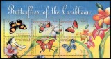 GRENADA CARRIACOU 2000 FAUNA INSECTE FLUTURI DIN CARAIBE, Nestampilat