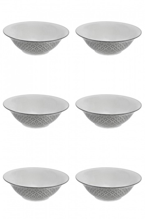 Set boluri, 6 piese, 1.65 L, Portelan, Alb model