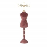 Suport de bijuterii elegant Pufo Pink Luxury, model manechin, 40 cm, roz