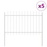 VidaXL Gard de Grădină Alb 5.1 x 1 m Oțel vopsit electrostatic