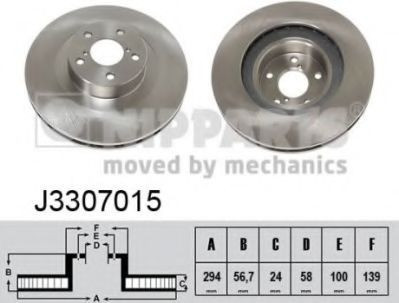 Disc frana SUBARU IMPREZA Hatchback (2000 - 2007) NIPPARTS J3307015