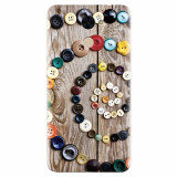 Husa silicon pentru Huawei Enjoy 7 Plus, Colorful Buttons Spiral Wood Deck