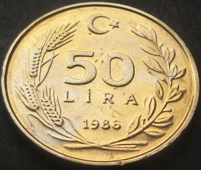 Moneda 50 LIRE - TURCIA, anul 1988 * cod 1425 foto