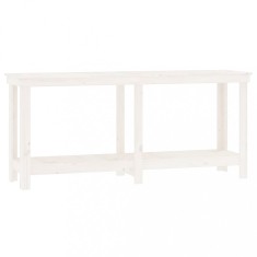 Banc de lucru, alb, 180x50x80 cm, lemn masiv pin