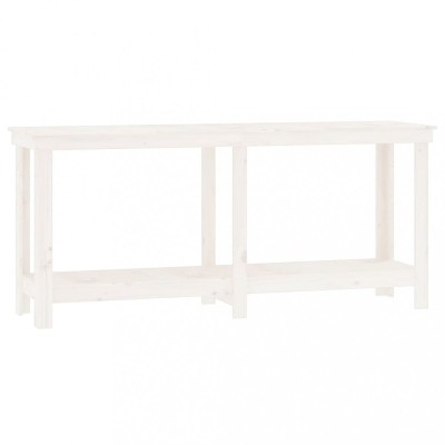 Banc de lucru, alb, 180x50x80 cm, lemn masiv pin foto