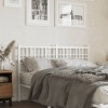 VidaXL Tăblie de pat metalică, alb, 120 cm 376404