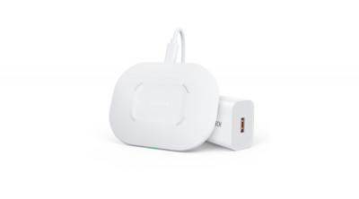 Choetech T550F Wireless Quick Charger Qi 15W cu slot de &amp;icirc;ncărcare Airpods foto