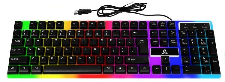 Tastatura gaming, Iluminare LED 7 culori, 104 taste, Negru | Okazii.ro