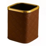 Organizator Suport Elegant Pufo Luxury Style pentru Ustensile Machiaj sau Periute de Dinti - Design Modern, Maro