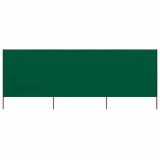 Cumpara ieftin Paravan anti-vant cu 3 panouri, verde, 400 x 80 cm, textil