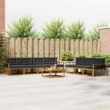 vidaXL Set de canapele de exterior cu pernă 8 pcs Natural și Antracit 3367310