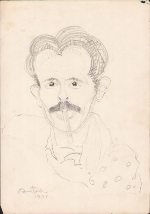 A1609 Schiță de Dimitrie &bdquo;Puiu&rdquo; Eitel, 1941, semnată