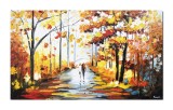 Cumpara ieftin Tablou pictat manual living, dormitor, Impreuna pe cararea vietii, 100x60cm ulei pe panza in cutit efect 3D, Fabulos