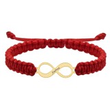Bratara personalizata snur impletit infinit si nume gravat din argint 925 placat cu aur galben 24K