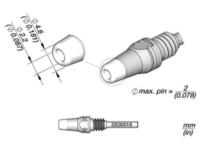 V&amp;acirc;rf pentru ciocane de dezlipit 4,6x2,2 mm JBC TOOLS foto
