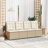 vidaXL Canapea de grădină cu pernă Bej Rattan poli 3394480