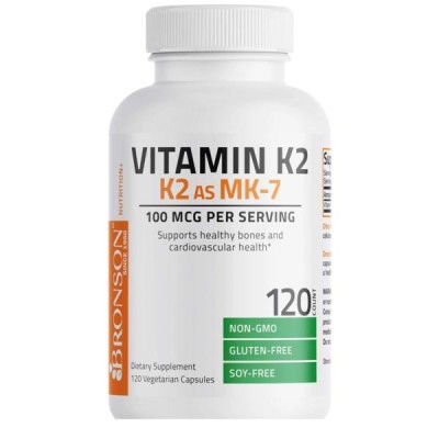 Vitamin K2 MK-7 100 mcg 120 capsule Bronson Laboratories foto