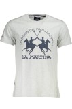 Cumpara ieftin La Martina Tricou barbati, cu imprimeu grafic, Regular Fit, Gri deschis, M