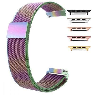 Curea metalica compatibila Apple Watch 10, 46mm, Milanese Loop, Cameleon foto