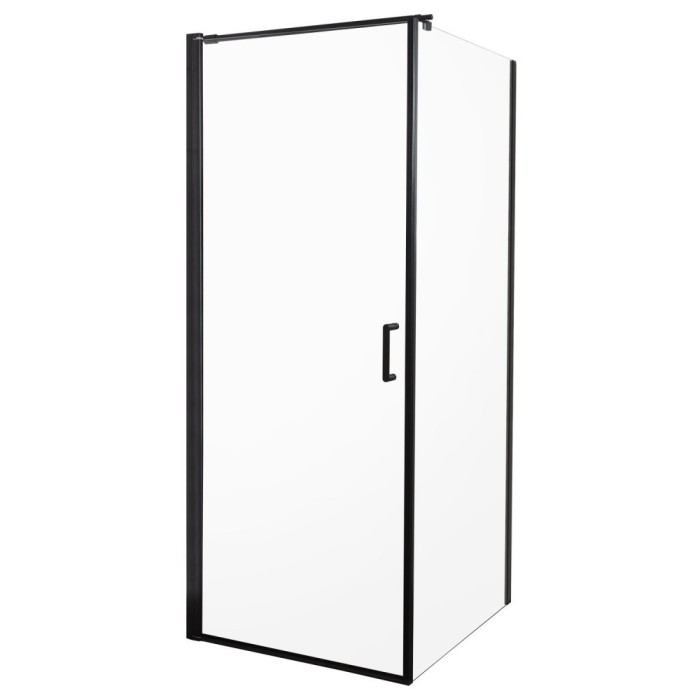 Cabină de duș pătrată Hera 80x80 cm cu ușă batantă și cădiță de duș