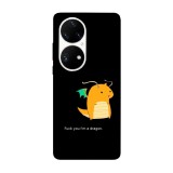 Husa compatibila cu Huawei P40 Pro model I am a dragon, Silicon, TPU, Viceversa, Transparent, Carcasa