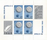 Romania, LP 692a/1969, Apollo 8, in bloc de 4, eroare, MNH, Nestampilat