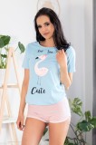 LIV206-45 Pijama cu imprimeu Flamingo, L/XL, LIVIA CORSETTI