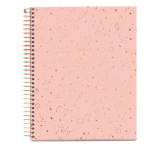 Caiet A5 120 file dictando cu spirala Constellation Rose Grey