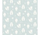Tapet copii, animale albe pe un fundal albastru, My Kingdom L91304