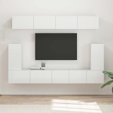 vidaXL Set comodă TV Pe perete 5 pcs Alb lucios Lemn compozit 3409091
