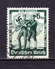 ✅ (S43) Germania Reich 1938 &quot;10 Aprilie - Referendumul ptr. anexarea Austriei &quot; serie completa Michel 662 , stampilat