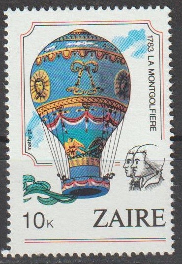 Zair / Zaire 1984 , Posta Aeriana , Aviatie, Baloane