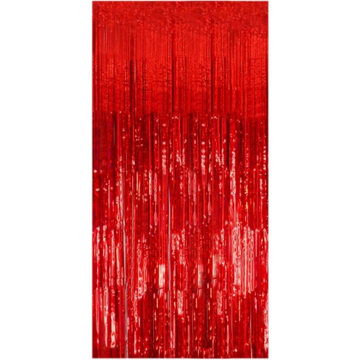 Perdea franjurata, flippy, model decor petrecere, pentru fundal de poze, amenajare colorata a petrecerii, dimensiune 100x200 cm, rosu