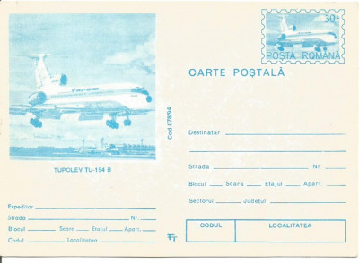 @carte postala(cod 075/94)-AVIONUL Tupolev TU-154 B foto