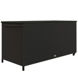 Lada depozitare de gradina, ratan sintetic, negru, max 30 kg, 121x57x67 cm