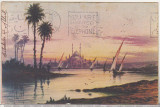 Bnk cp Egipt - Carte postala circulata 1940 catre Romania - uzata - cenzura, Printata