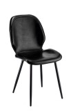 Cumpara ieftin Set 4 scaune fier piele ecologica neagra Fair 46 x 55 x 89 cm