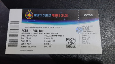 BILET FCSB - Poli Iasi foto