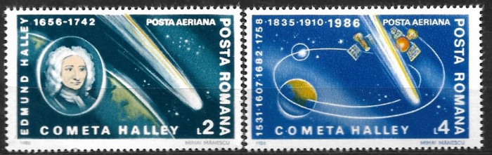 C4793 - Romania 1986 - Cometa Haley 2v.nestampilat MNH