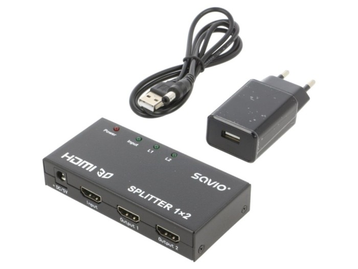 Splitter negru Intrare: DC, HDMI