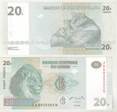 bnk bn Congo 20 franci 2003 unc